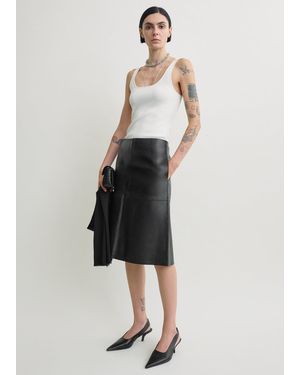 TOTEME Paneled Leather Skirt - Blue
