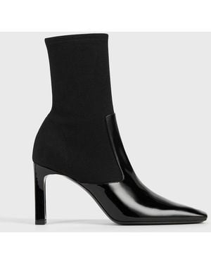 TOTEME Bar Patent Boots - Black