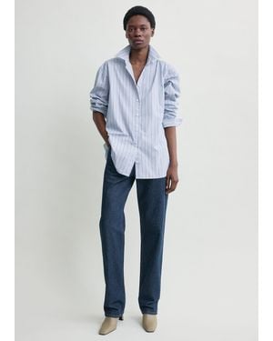 TOTEME Classic Stripe Shirt Ice/Azure - Blue