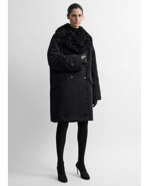 TOTEME Shearling Cotton Parka - Black