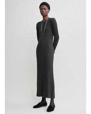 TOTEME Cable Knit Dress Charcoal - Multicolour