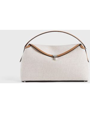 TOTEME T-Lock Canvas Top Handle Ecru/Tan - White