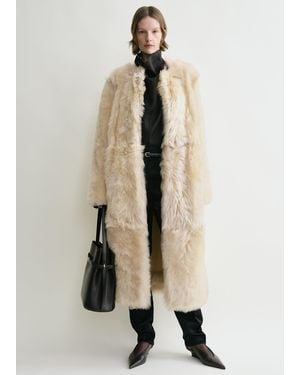 TOTEME Silky Shearling Coat - Natural