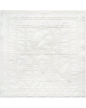 TOTEME Monogram Crochet Cotton Scarf - White