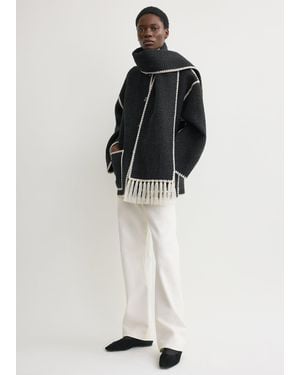 TOTEME Embroidered Scarf Jacket Dark Mélange - Black