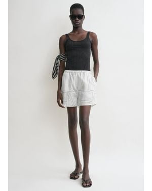TOTEME Monogram Cotton Pj Shorts - White
