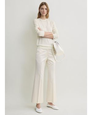 TOTEME Kick Flare Raw-Edge Pants - Natural