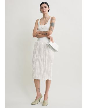 TOTEME Crinkled Linen Skirt - White