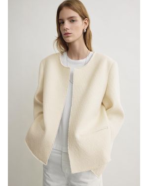 TOTEME Open-Front Bouclé Blazer - Natural