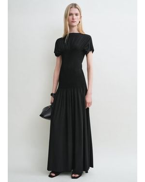 TOTEME Knife-Pleated Jersey Dress - Black