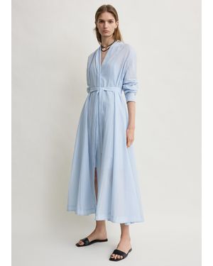 TOTEME Belted Cotton Voile Dress - Blue