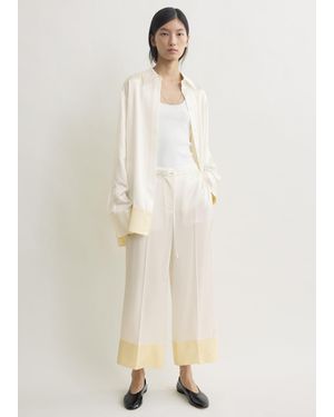 TOTEME Satin Drawstring Pants - Natural