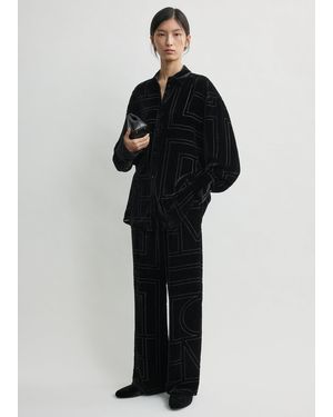 TOTEME Oversized Devoré Shirt - Black