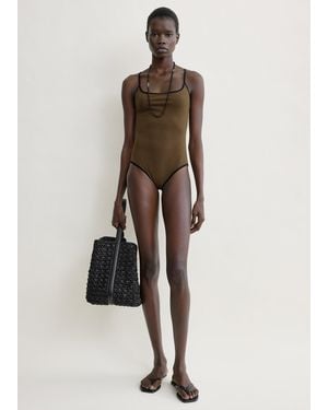 TOTEME Stripe Edge Swimsuit - Natural