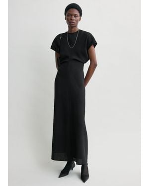 TOTEME Slouch Waist Wool Dress - Black
