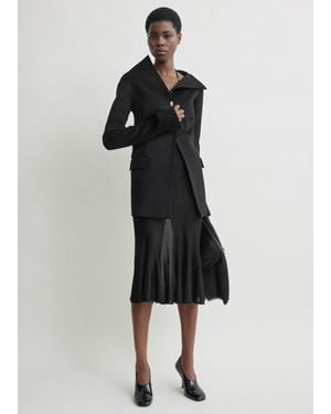 TOTEME Open Collar Wool Jacket - Black