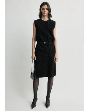 TOTEME Belted Suede Top - Black