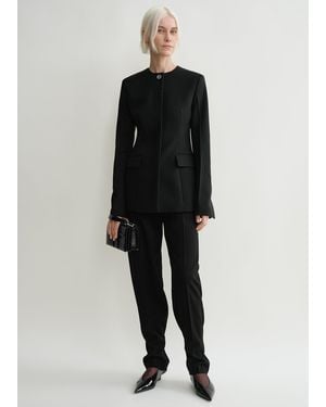 TOTEME Collarless Cinched Jacket - Black