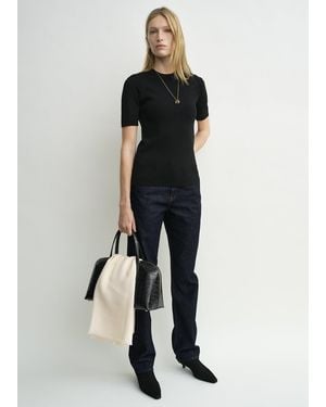 TOTEME Compact Knit Tee - Black