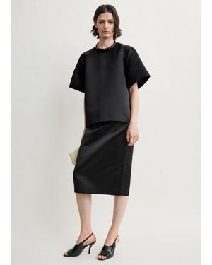 TOTEME Duchess Satin Tee - Black
