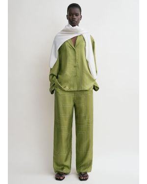 TOTEME Monogram Silk Pj Top - Green