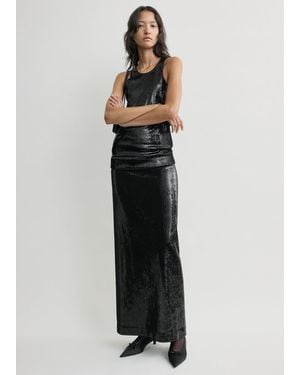 TOTEME Curved Sequin Tank - Black