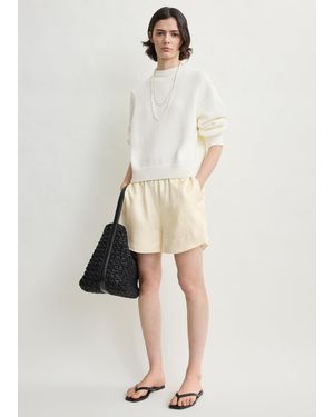 TOTEME Monogram Silk Pj Shorts - Natural