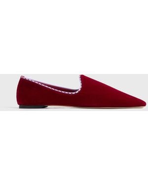 TOTEME Velvet Venetian Slippers - Red