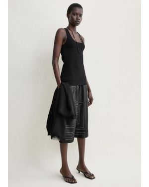 TOTEME Monogram Silk Pj Culottes - Black