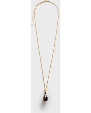 TOTEME Medium Tiger's Eye Drop Necklace Honey - White