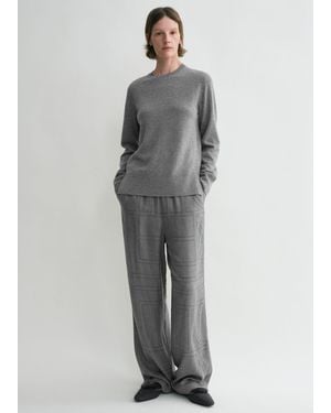 TOTEME Monogram Flannel Pj Bottoms - Gray