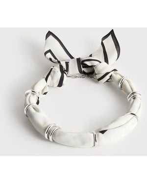 TOTEME Fine Silk Scarf Collar - White