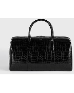 TOTEME Croco-Embossed Weekender - Black