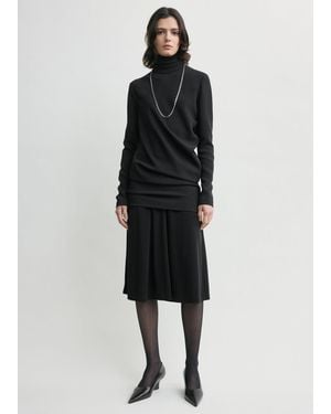 TOTEME High-Neck Twist Blouse - Black