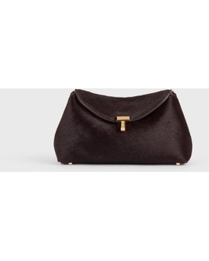 TOTEME Mini T-Lock Pony Hair Clutch - White