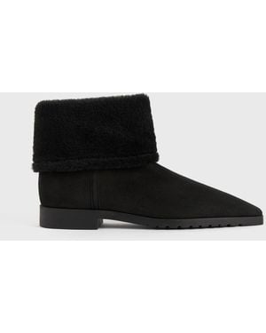 TOTEME Fold-Down Shearling Boots - Black
