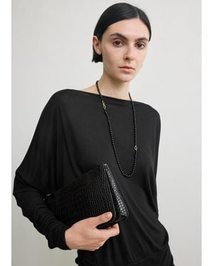 TOTEME Boatneck Jersey Top - Black