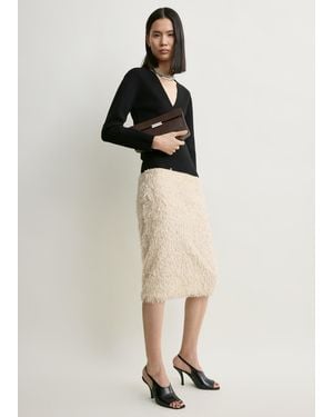 TOTEME Feathered-Jersey Skirt - Natural