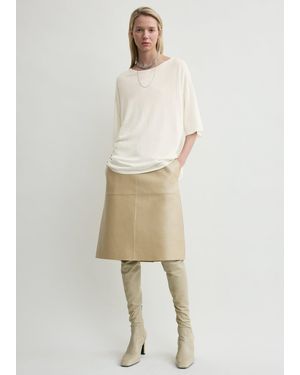 TOTEME Paneled Leather Skirt - Natural