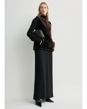 TOTEME Shearling-Front Top - Black