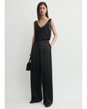 TOTEME Wide Satin Pants - Black