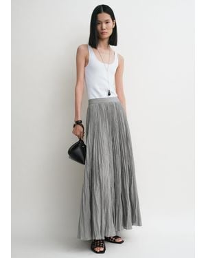 TOTEME Crinkled Plissé Skirt - Grey