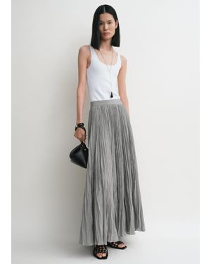 TOTEME Crinkled Plissé Skirt - Gray