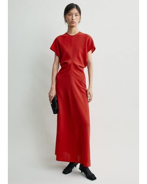 TOTEME Slouch Waist Wool Dress - Red