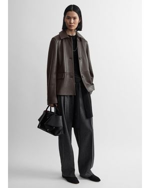 TOTEME Grained Leather Jacket - Brown