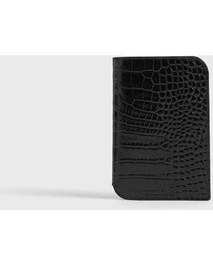 TOTEME Croco-Embossed Passport Holder - Black