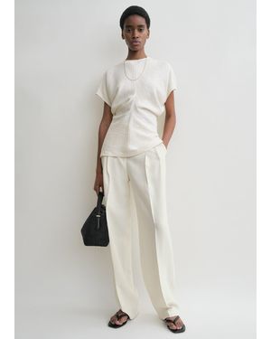 TOTEME Slouch Waist Crinkled Top - White