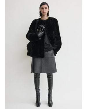 TOTEME Plush Shearling Jacket - Black