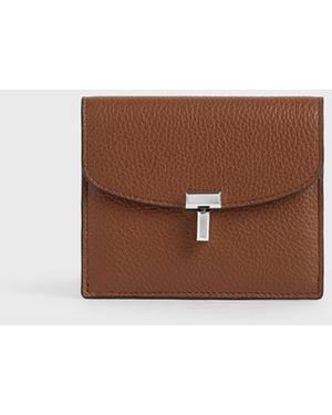 TOTEME T-Lock Grained-Leather Cardholder - White