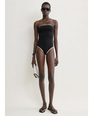 TOTEME Stripe Edge Strapless Swimsuit - Natural